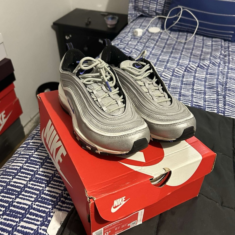 Purple bullet Air Max 97s